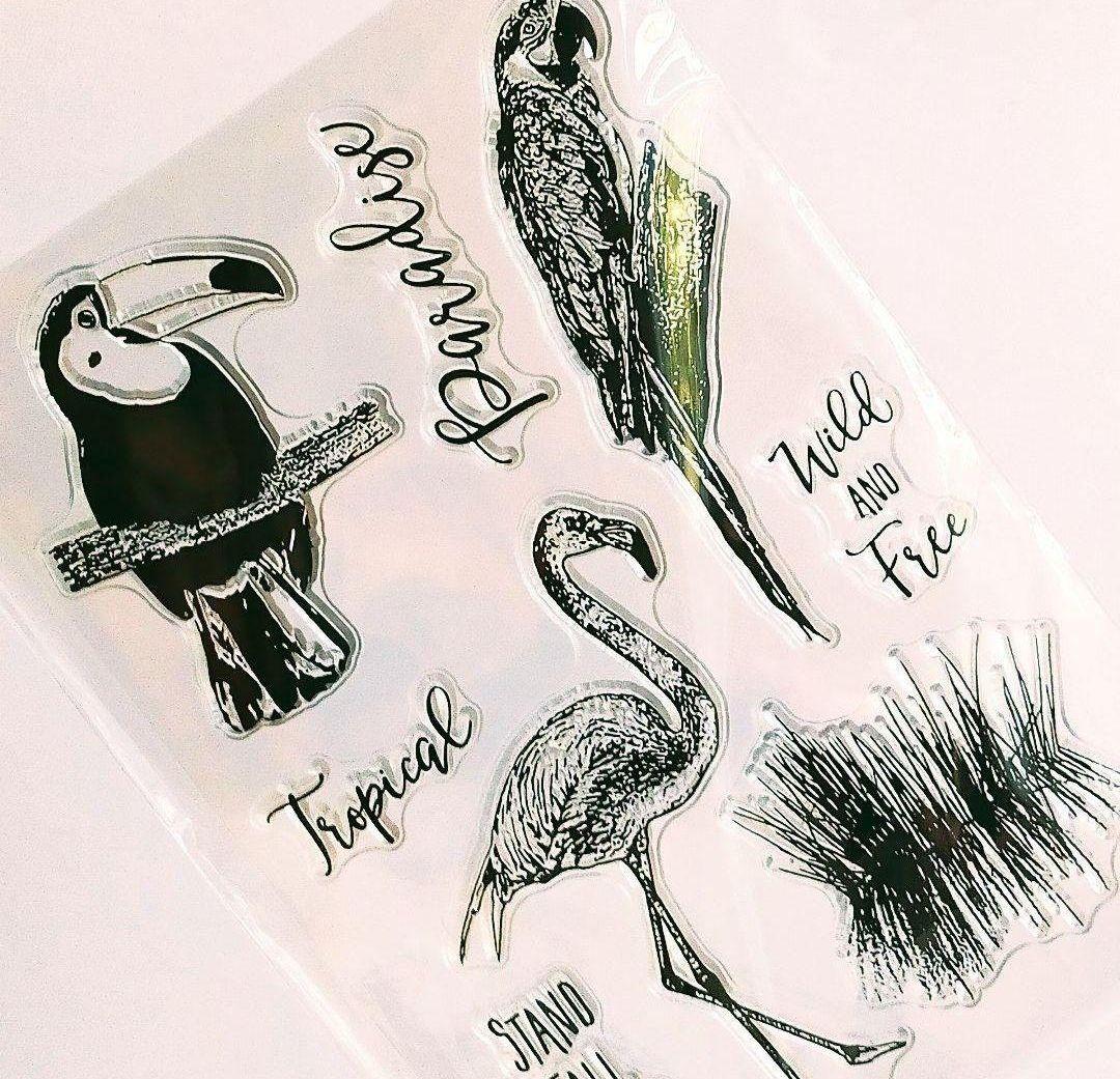 (409)【海外製 】クリアスタンプ トロピカル 野鳥