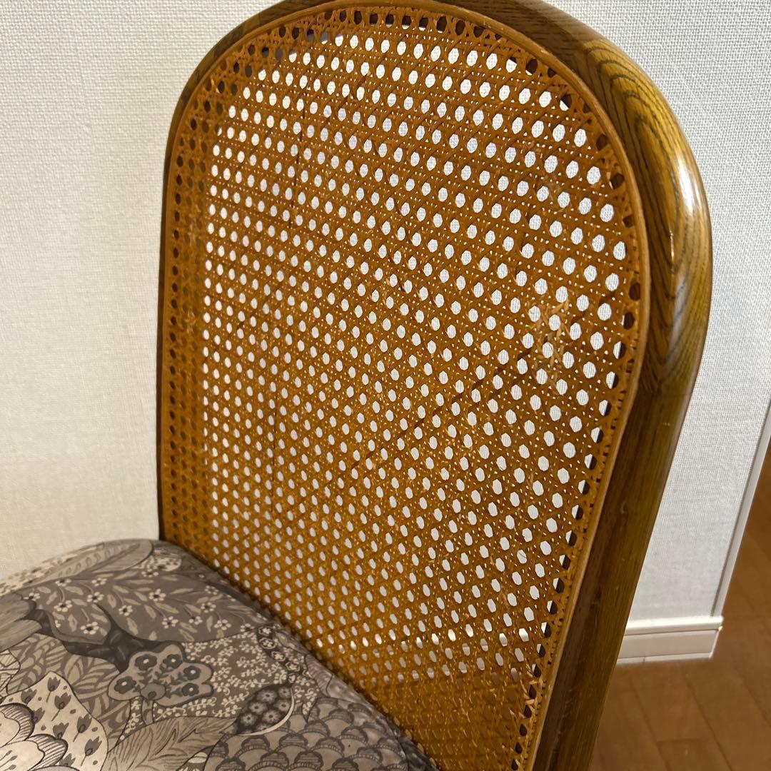 【希少品】①浜本工芸　ダイニングチェア　ラタン　送料込み　昭和レトロ