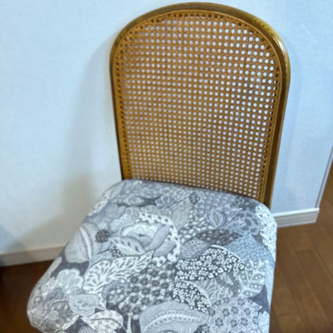 【希少品】①浜本工芸　ダイニングチェア　ラタン　送料込み　昭和レトロ