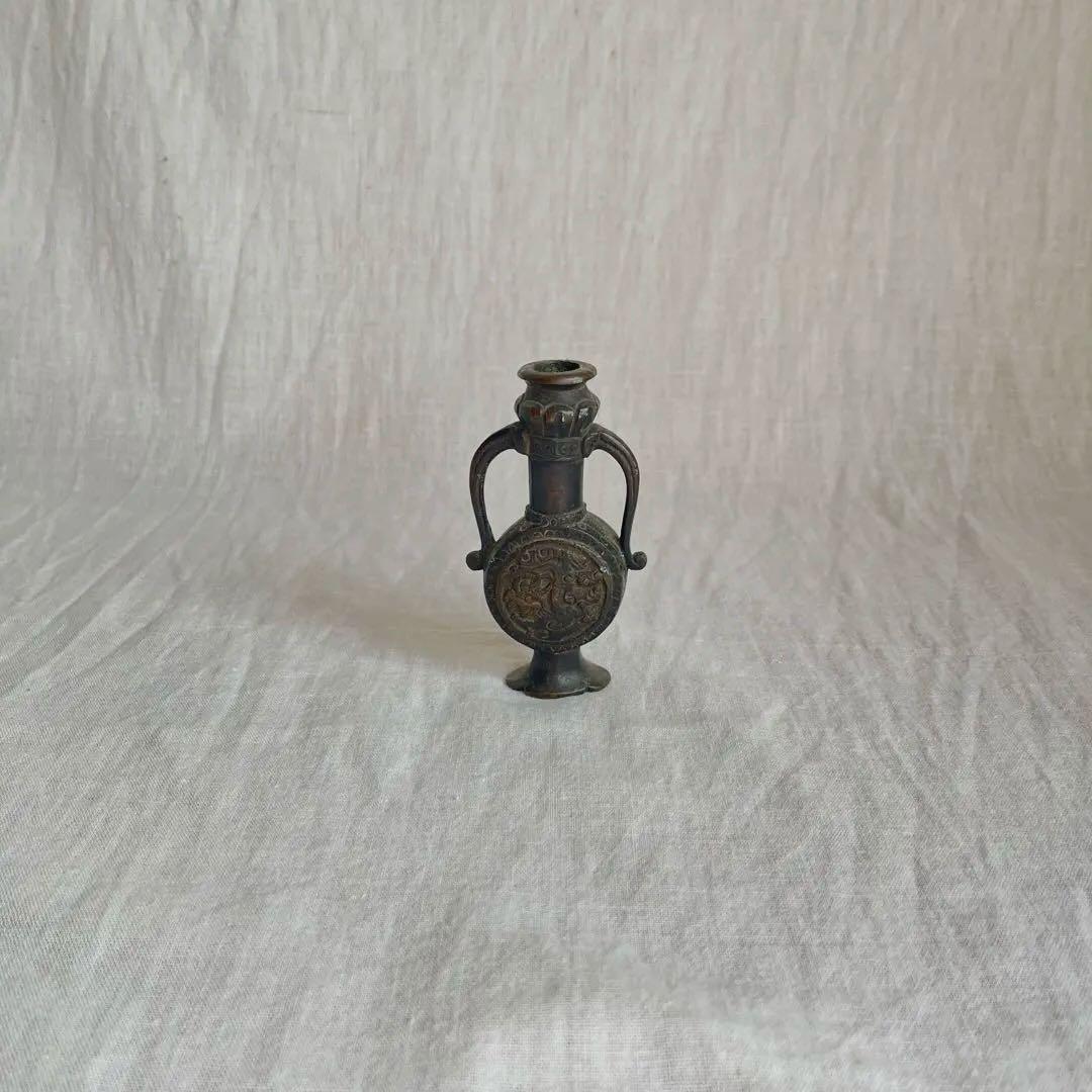 【最終価格】レア　骨董　銅製　中国　花器　オブジェ