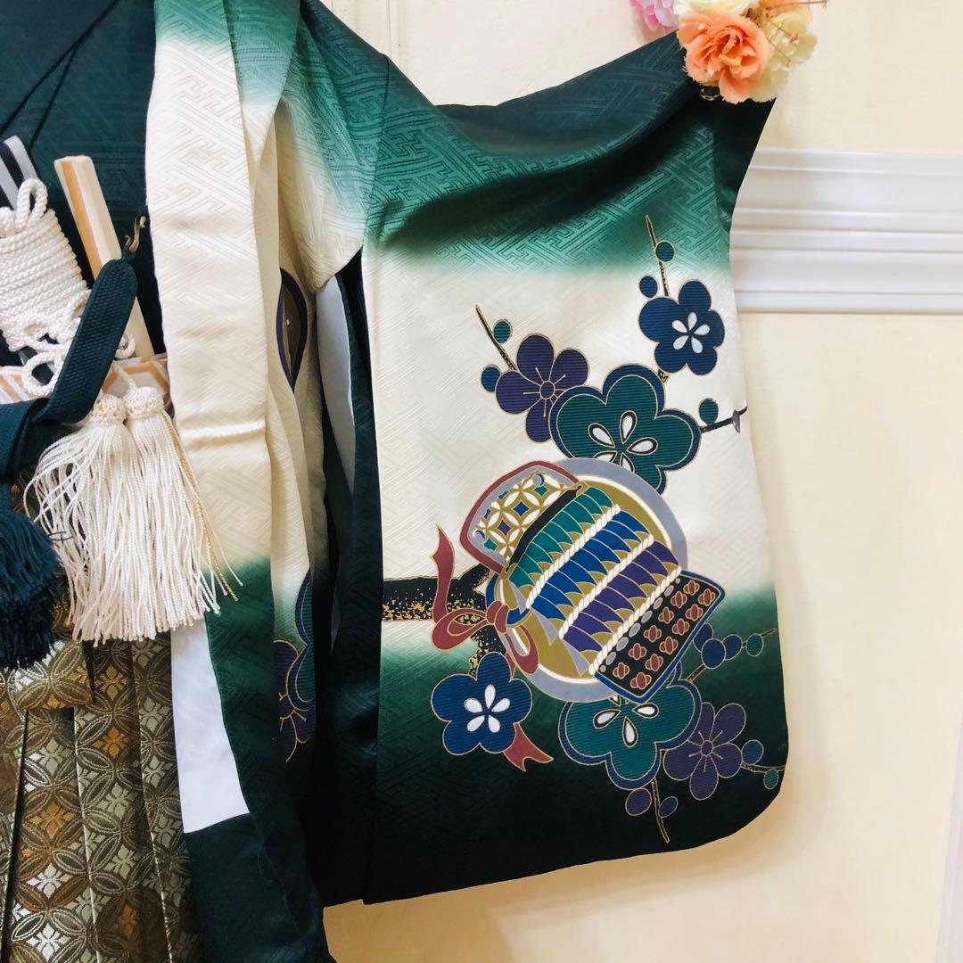 七五三 五歳‼️豪華Green系兜金彩煌びやか❤️完全フルセット‼️家から揃える無し