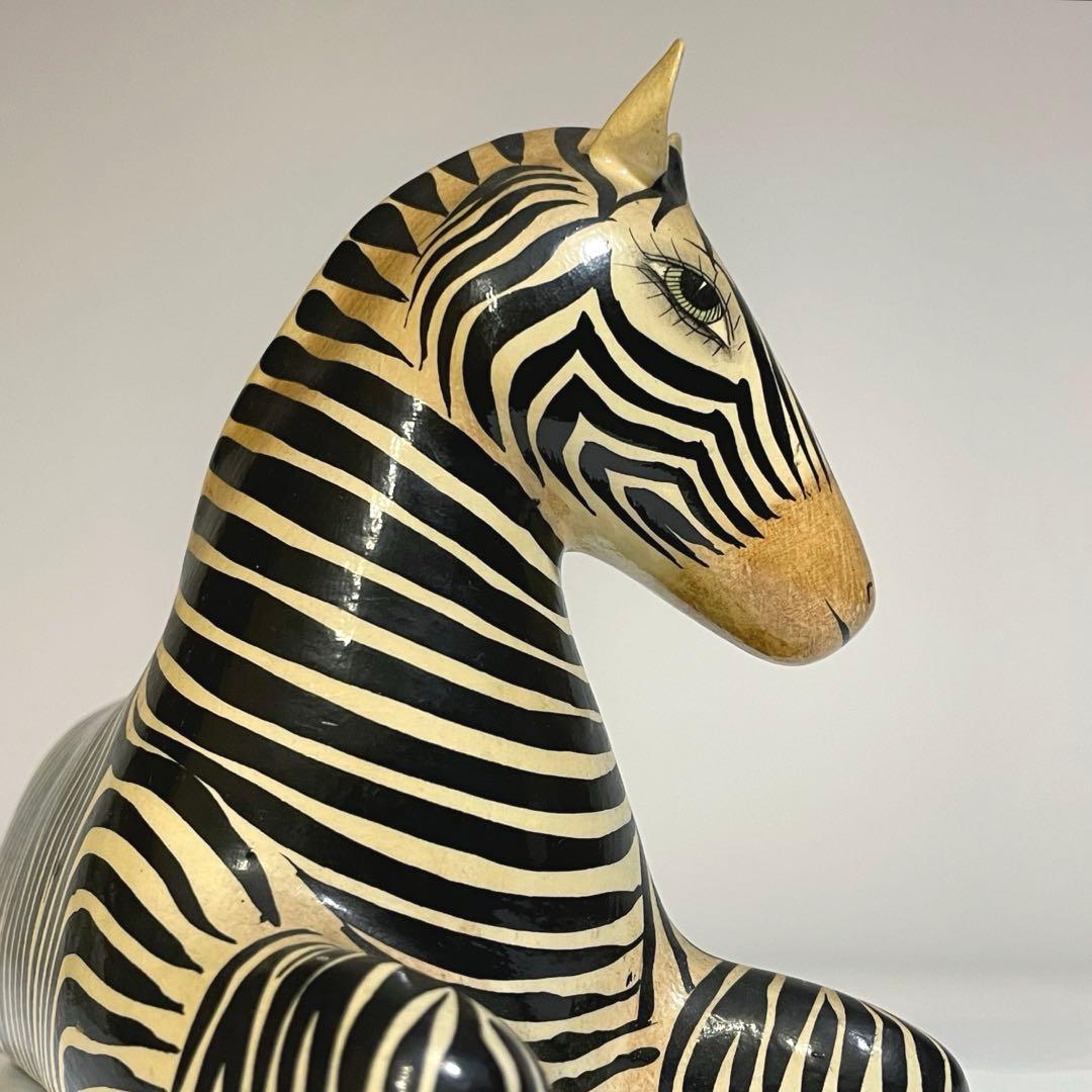 ヴィンテージ メキシコ トナラ 張子のシマウマ ゼブラ フォークアート