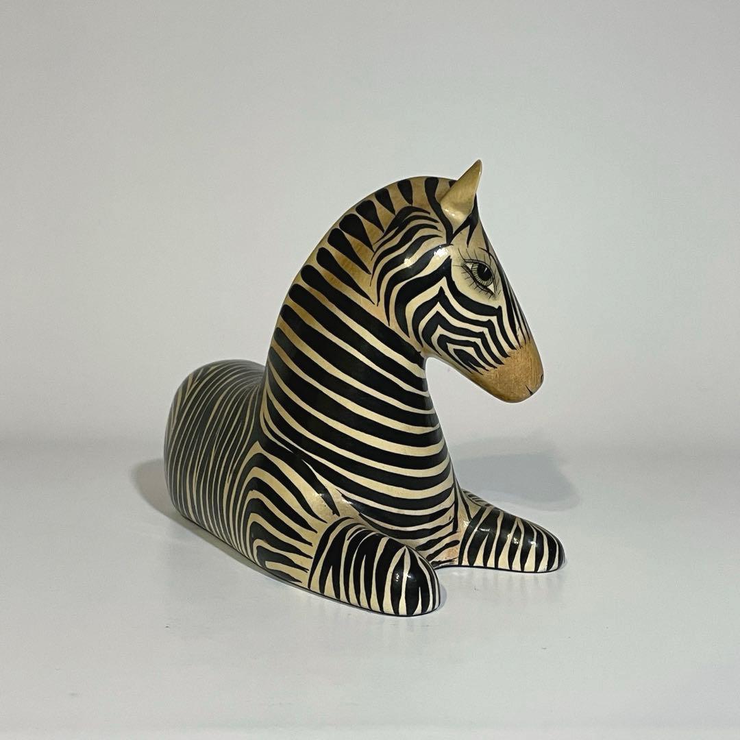 ヴィンテージ メキシコ トナラ 張子のシマウマ ゼブラ フォークアート