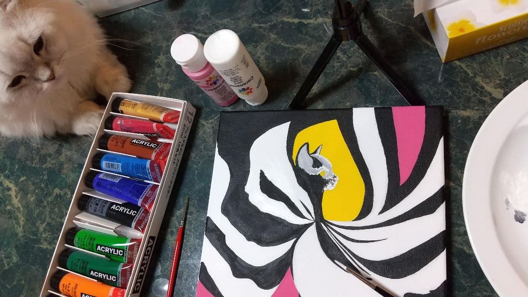 絵手書き絵画(キャンバス&アクリル絵の具)