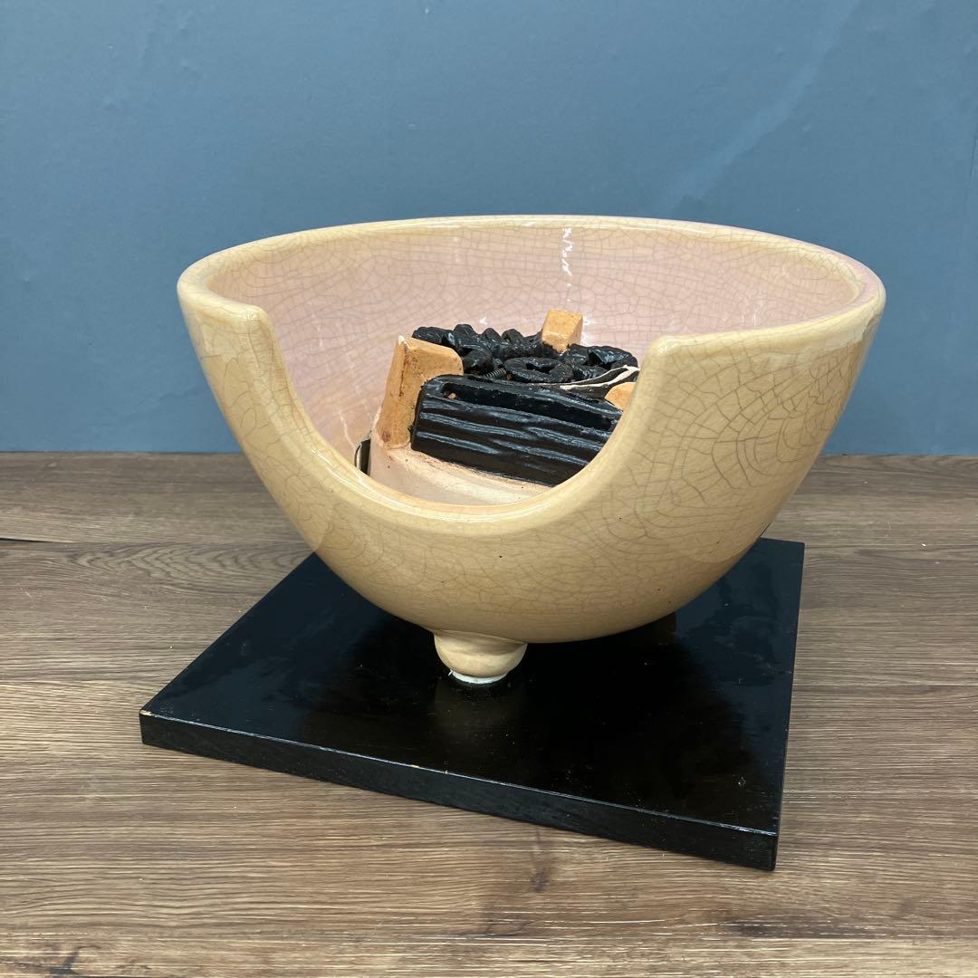 C-4 昭和レトロ 茶道具 野々田商店 電熱式 風炉 100V 400W 陶器製