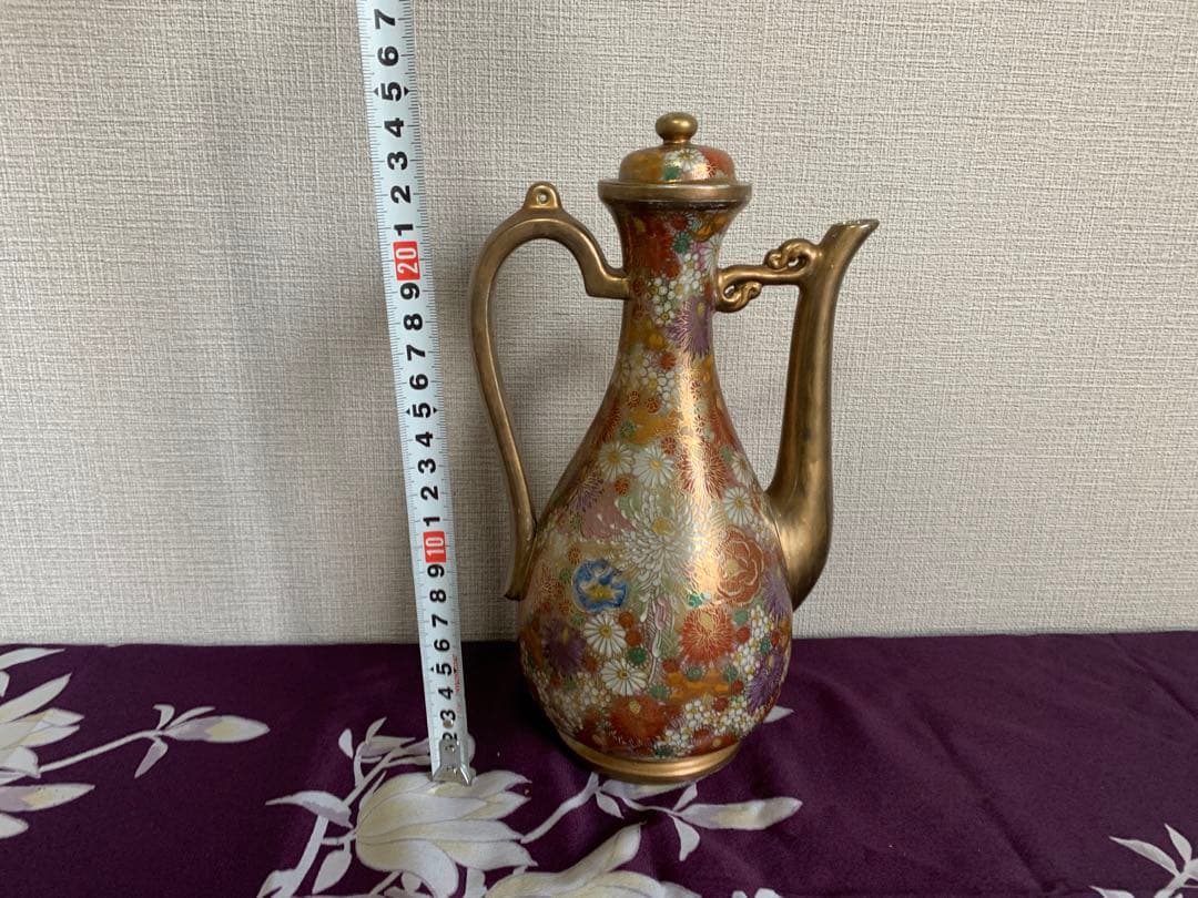 薩摩 色絵金彩 花詰 水注 時代