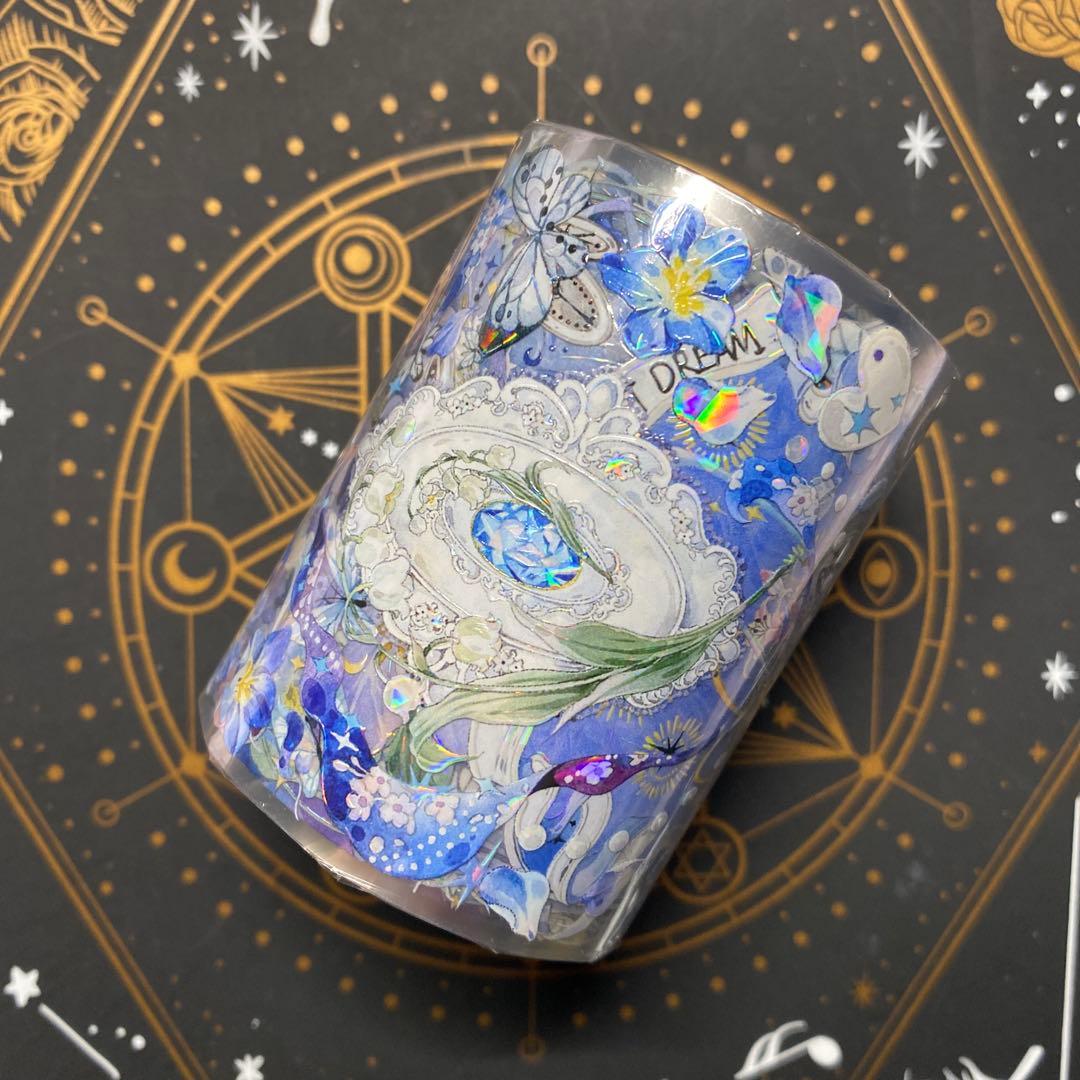 【G1】海外 10m巻　貝殻光マスキングテープ　お花系/動物系/装飾系/背景系