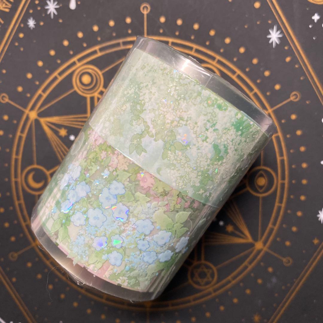 【G1】海外 10m巻　貝殻光マスキングテープ　お花系/動物系/装飾系/背景系