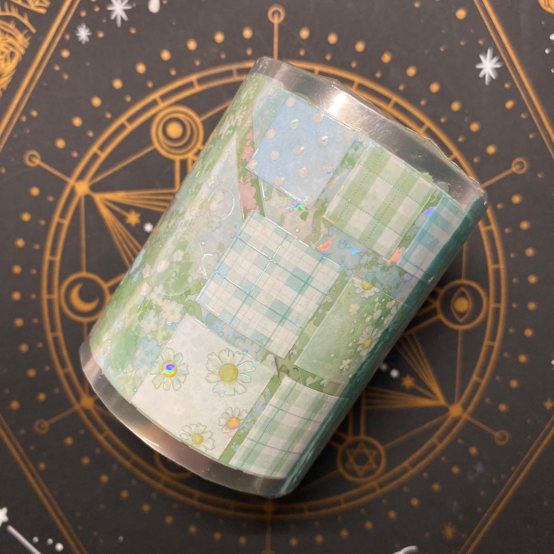 【G1】海外 10m巻　貝殻光マスキングテープ　お花系/動物系/装飾系/背景系