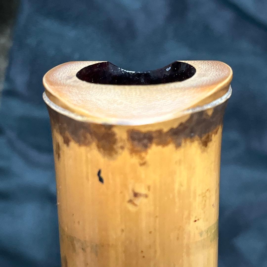 尺八 琴古流 在銘 一尺九寸管 籐巻き 金？三線 未使用品