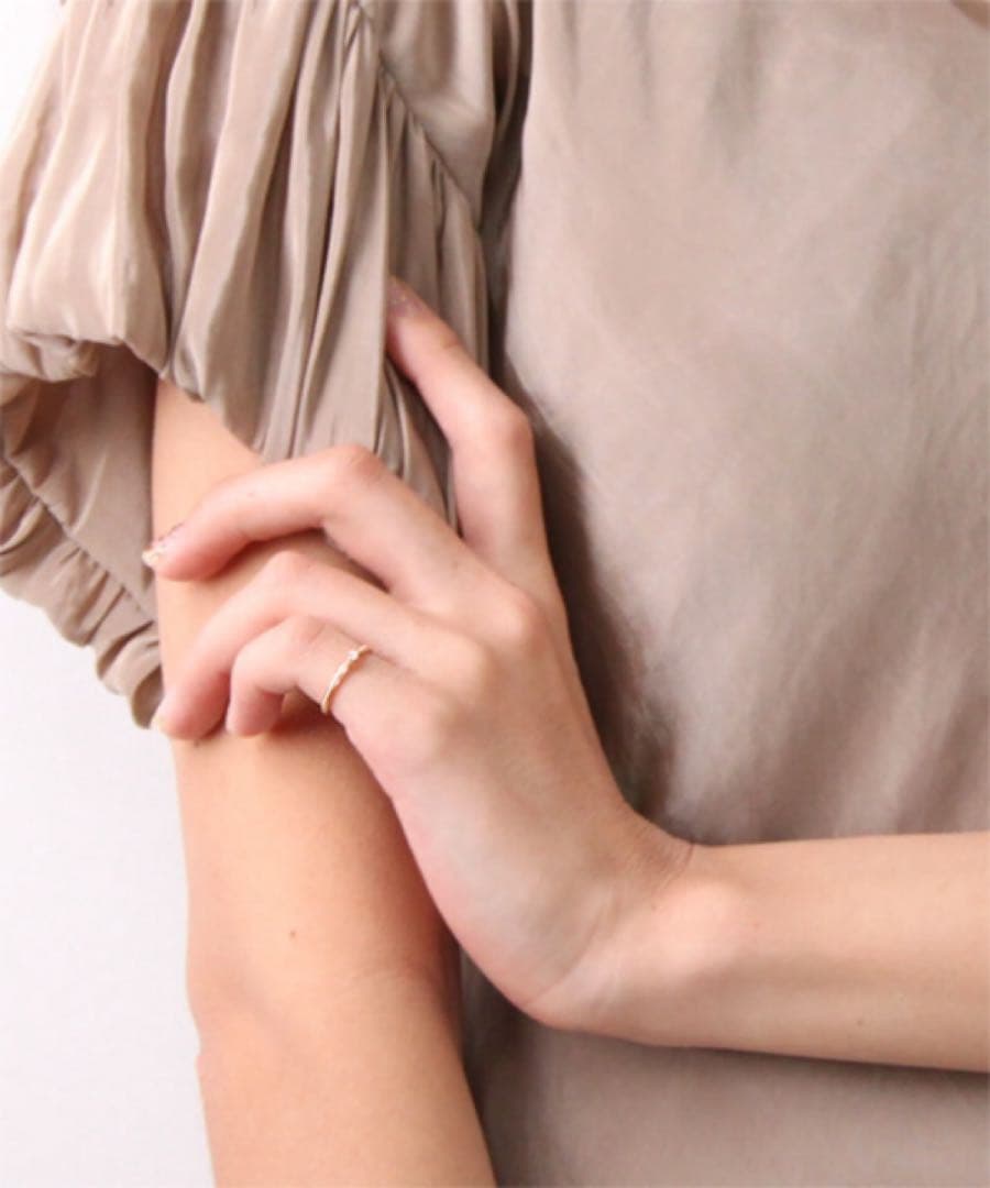 agete アガット K10 0.03ct ダイヤモンド リング 5号 ピンキー