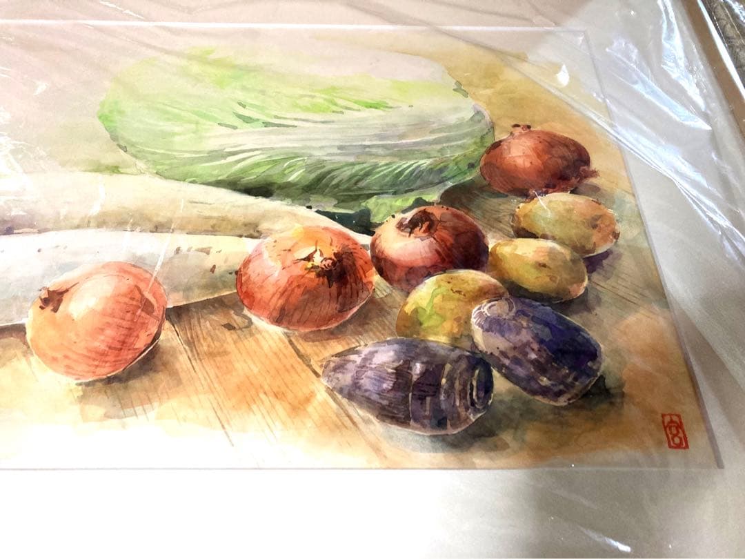 ✨新品✨　野菜　水彩画　冬野菜　絵画　（大きめ）