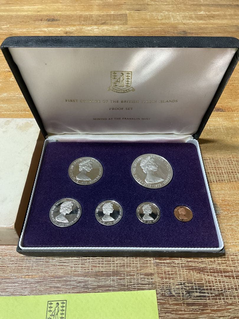 1973年イギリス領ヴァージン諸島　プルーフ貨幣セット　フランクリンミント