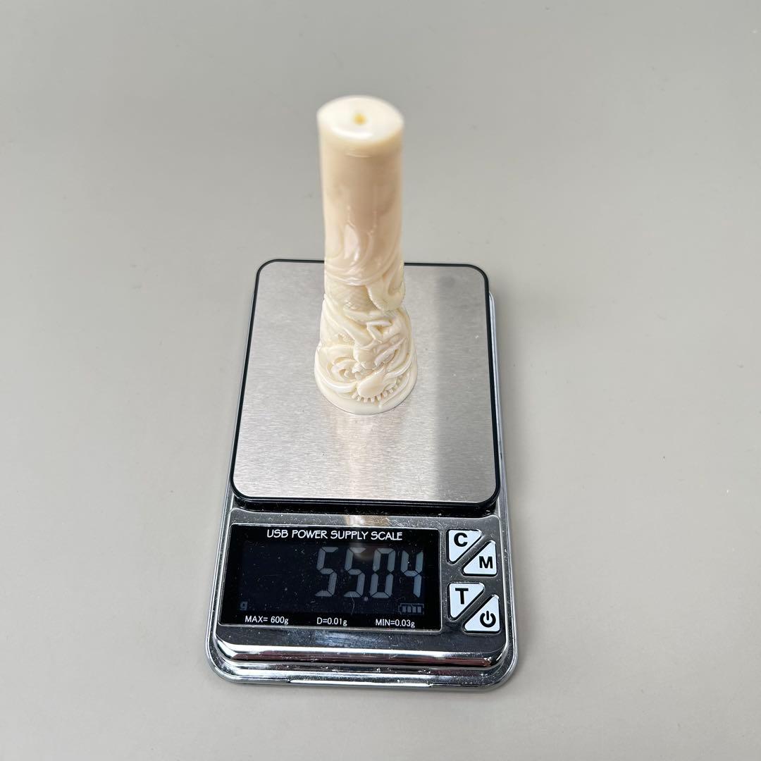 鯨歯製　彫刻入り　煙管（キセル）部品／煙草パイプ用マウスピース