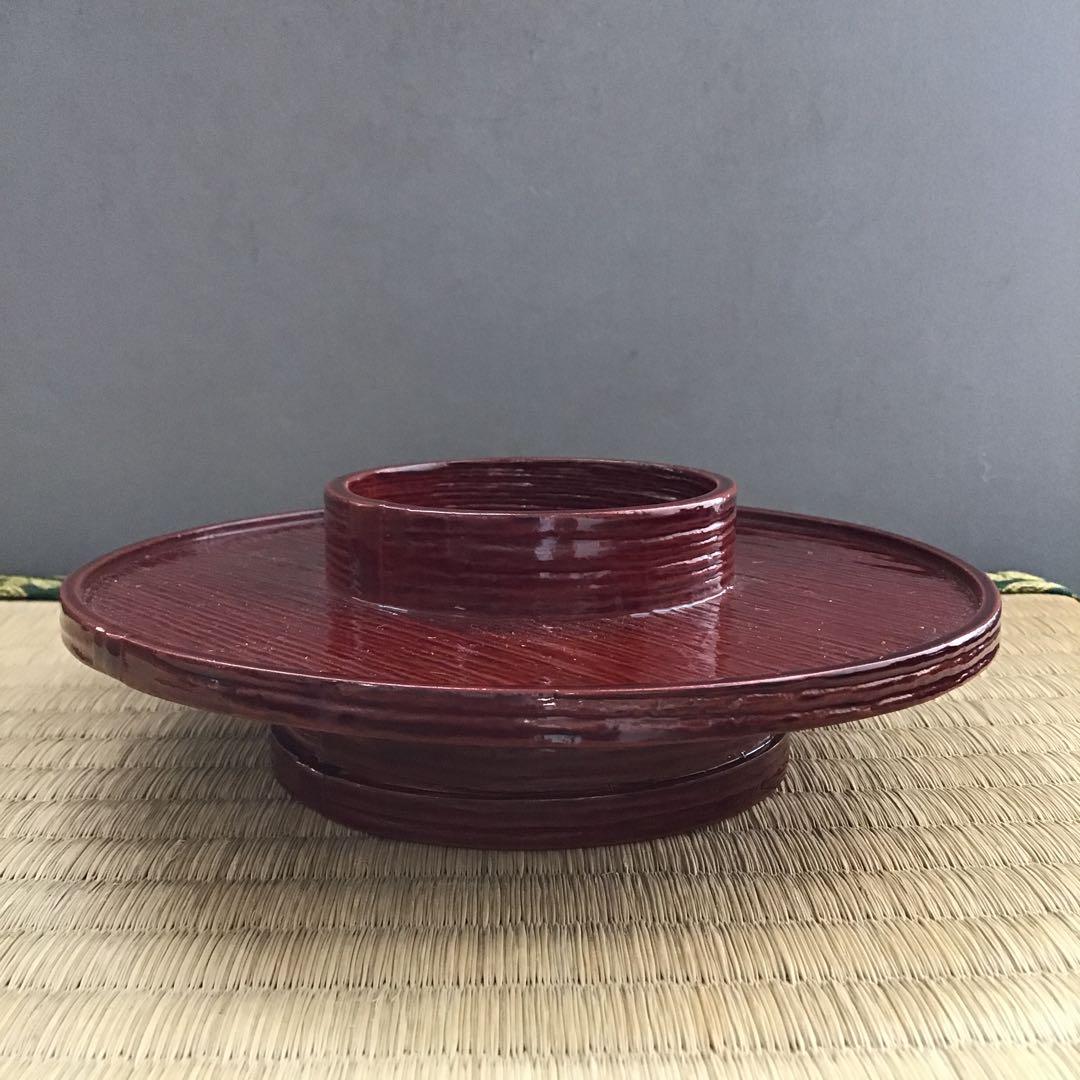 茶道具　柿合わせ天目台　初代楽只斎好　松尾流十代不染斎書付　共箱　N219TD