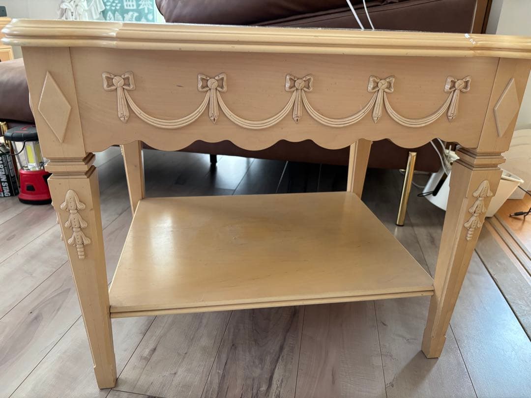 リンホーリン♡リボン木製ナイトテーブル レア イマン 姫家具 週末セール中