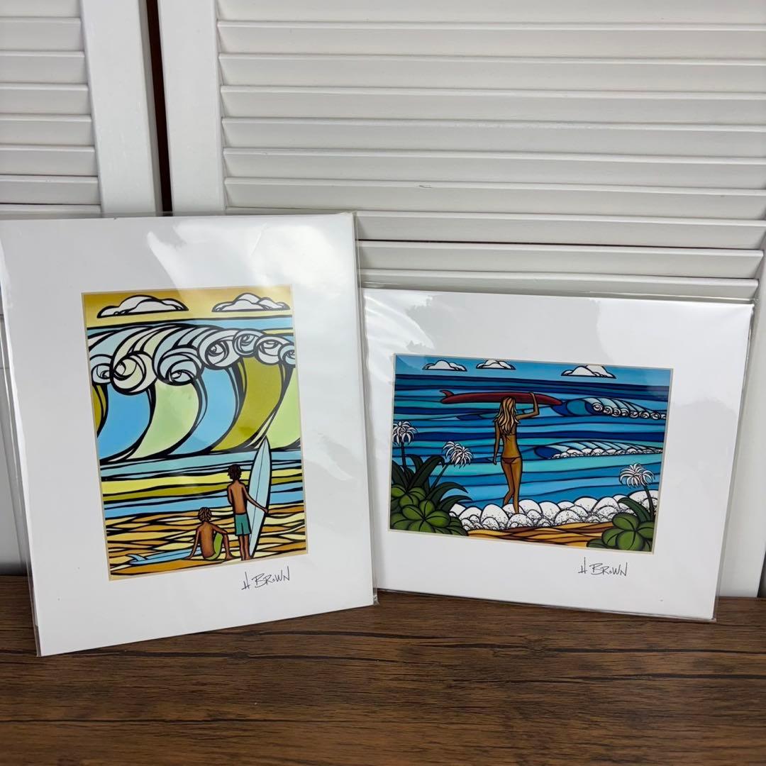 こ*つ様 【未開封】Heather Brown サーフィンアート　絵画　絵　ハワ