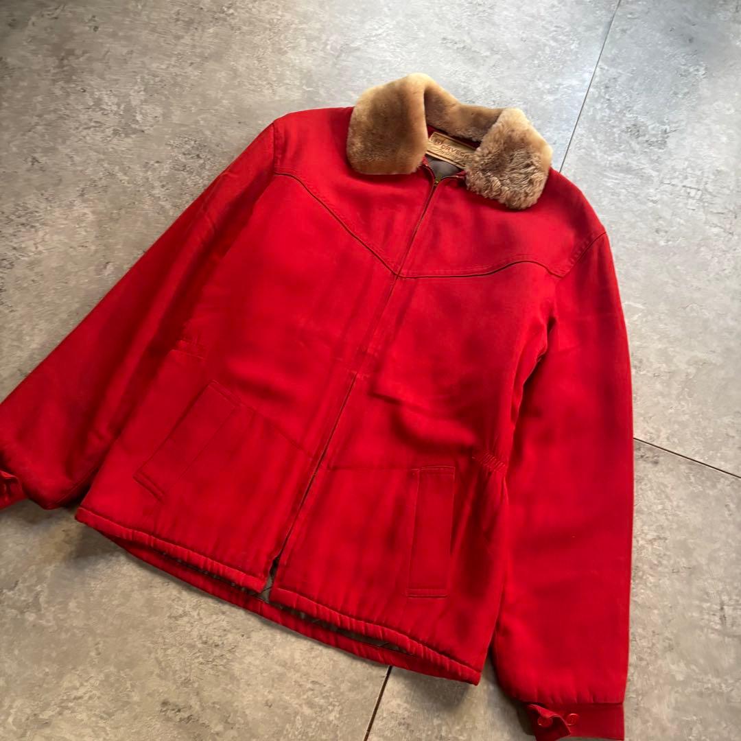 古着　50s davega レーヨン　ギャバジン　ジャケット　ギャバジャン