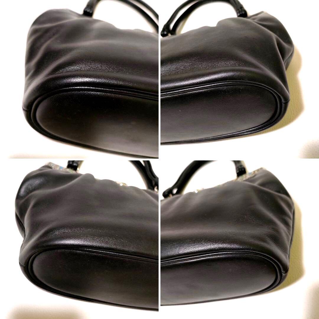 【極美品】皇室御用達 HAMANO ハマノ 飾り石付き ハンドバッグ