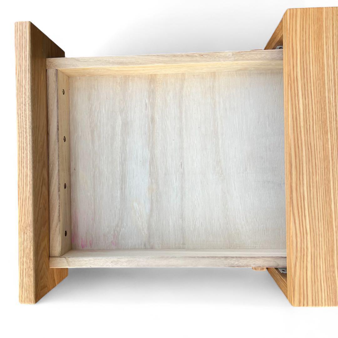 天然木 無垢材 デスクキャビネット オーク材 キャスター付き