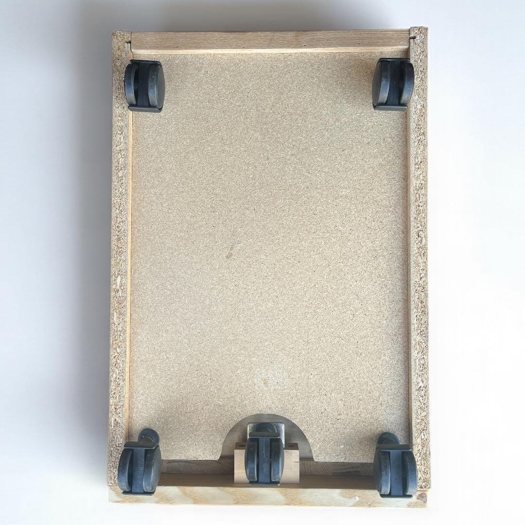 天然木 無垢材 デスクキャビネット オーク材 キャスター付き