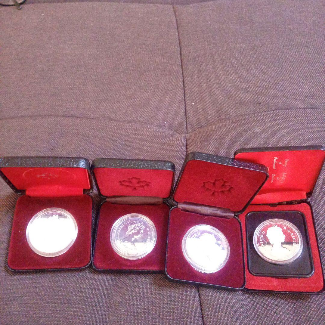 カナダエリザベス銀貨新品4枚
