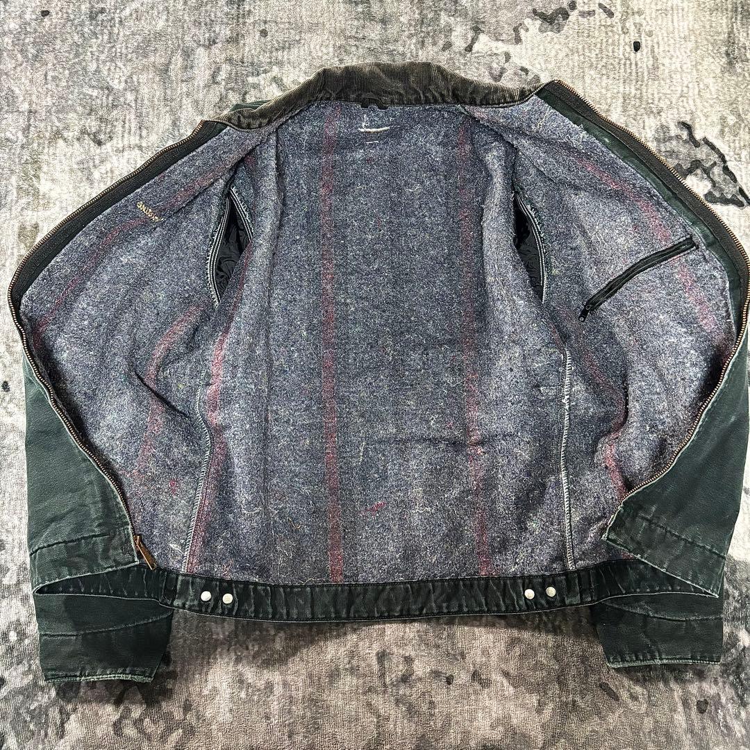 Carhartt デトロイトジャケット 希少グリーン 刺繍デザイン 雰囲気抜群