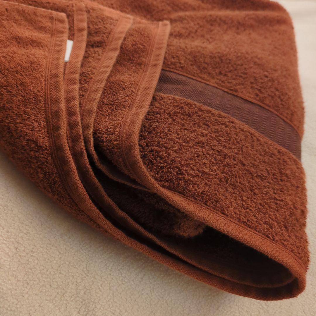 HERMES　ビーチタオル　シェブロン　ブラウン バスタオル　大判タオル