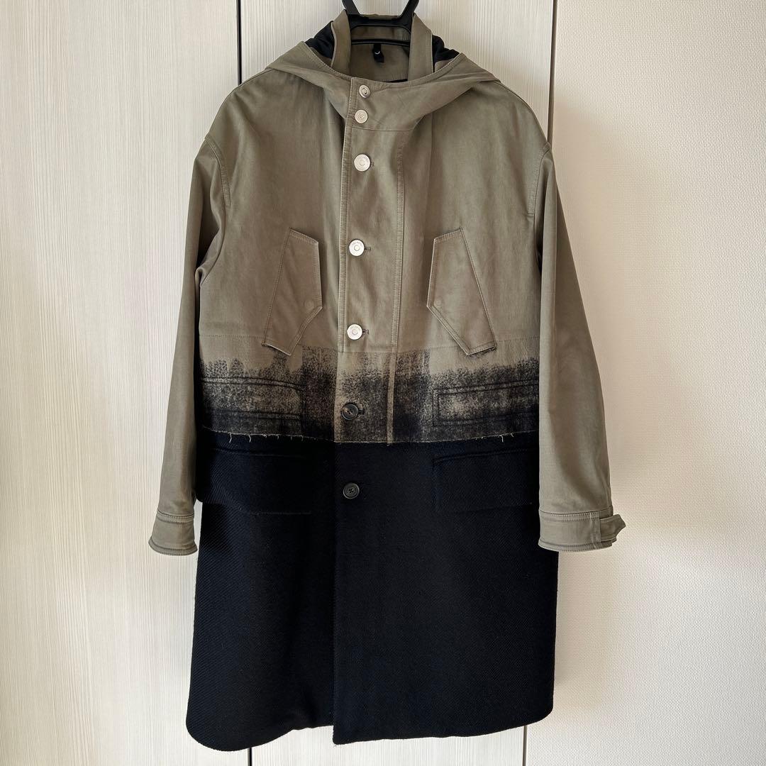 NEIL BARRETT ニールバレットコート　カーキ×ブラック　サイズ44