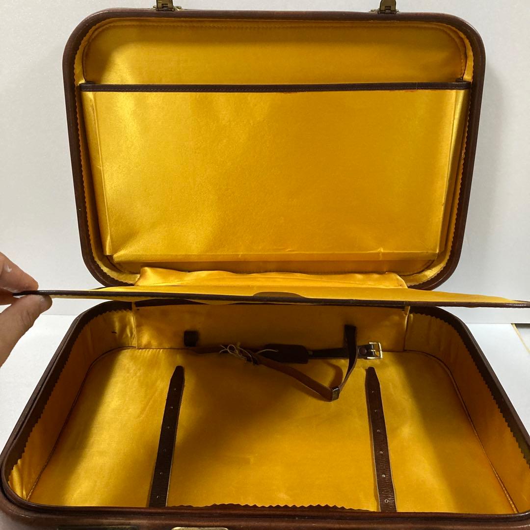 60s ヨーロッパ古着　ビンテージ 本革　トランク　トラベルバック　真鍮金具