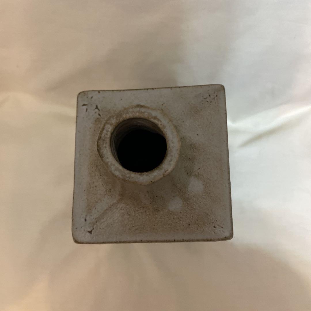 刷毛目角瓶　民藝　陶芸