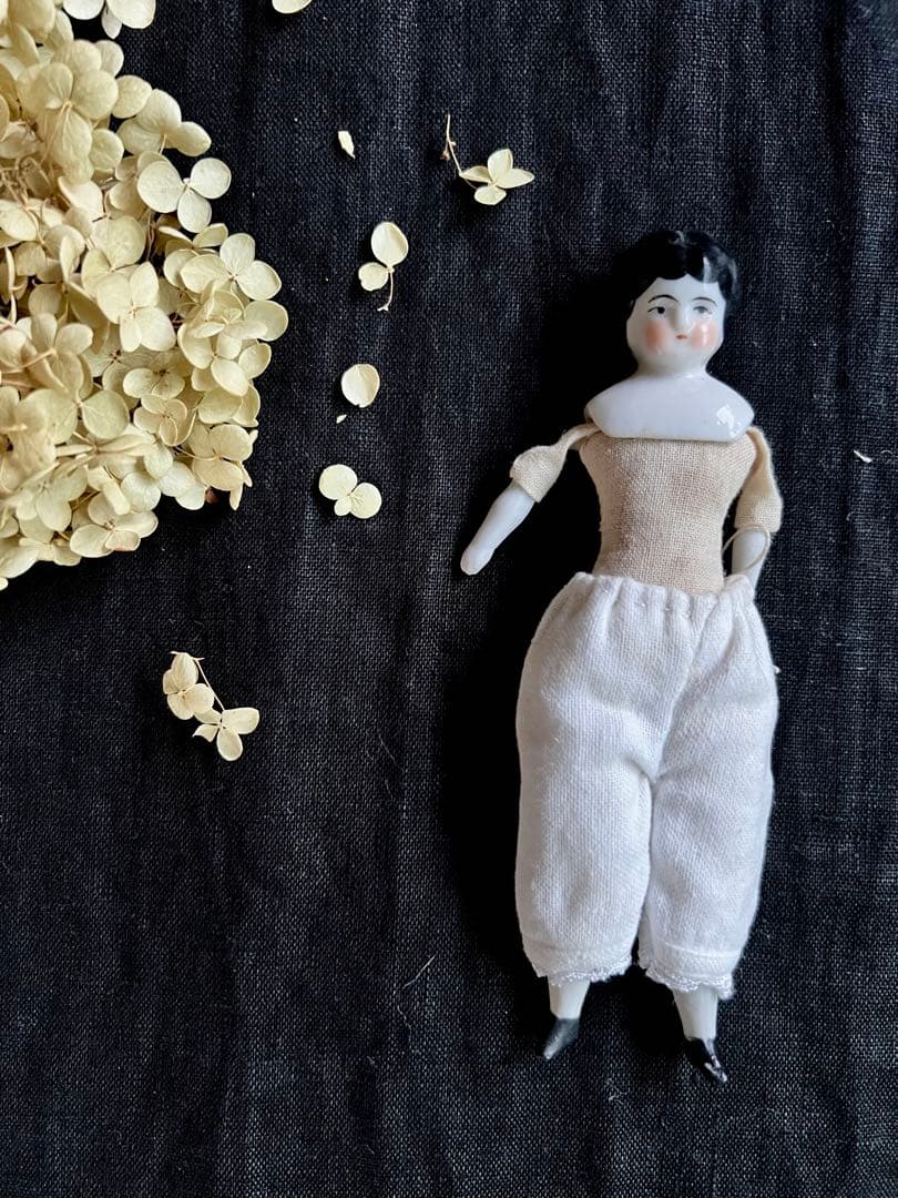 お正月値下げ！アンティーク　チャイナヘッドドール　パンツ　16センチ　アナベル付