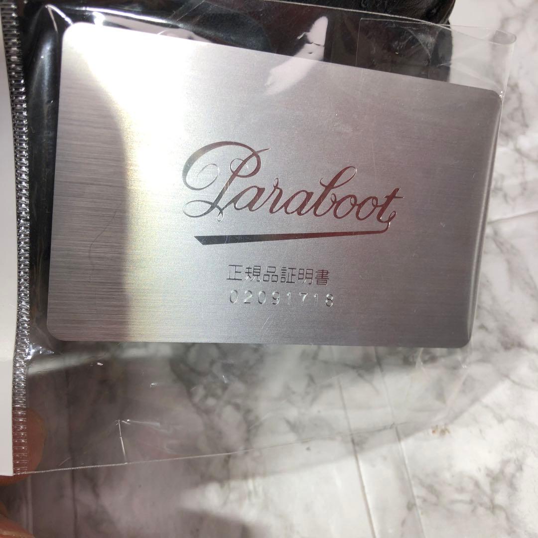 【paraboot】パラブーツ　黒 レザー モカシン デッキシューズ　シボ加工