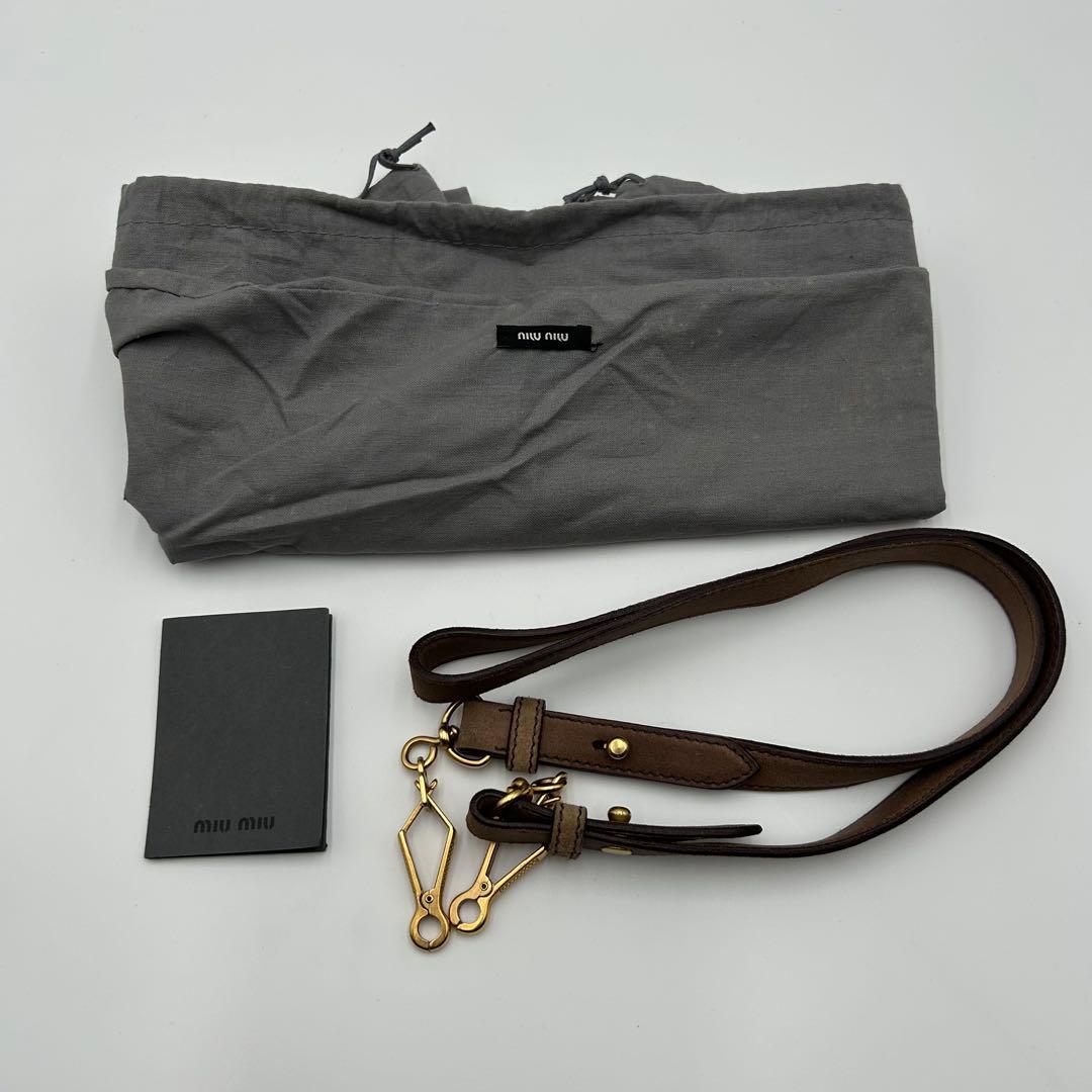 【美品】miu miu ヴィッテロ 2way ハンドバッグ ブラウン レザー