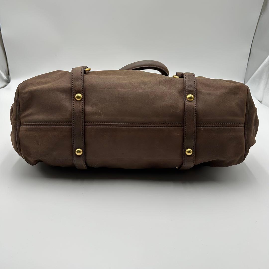 【美品】miu miu ヴィッテロ 2way ハンドバッグ ブラウン レザー