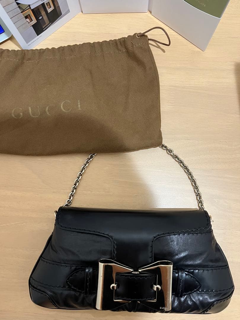 GUCCI ブラック ショルダーバッグ 保存袋付き