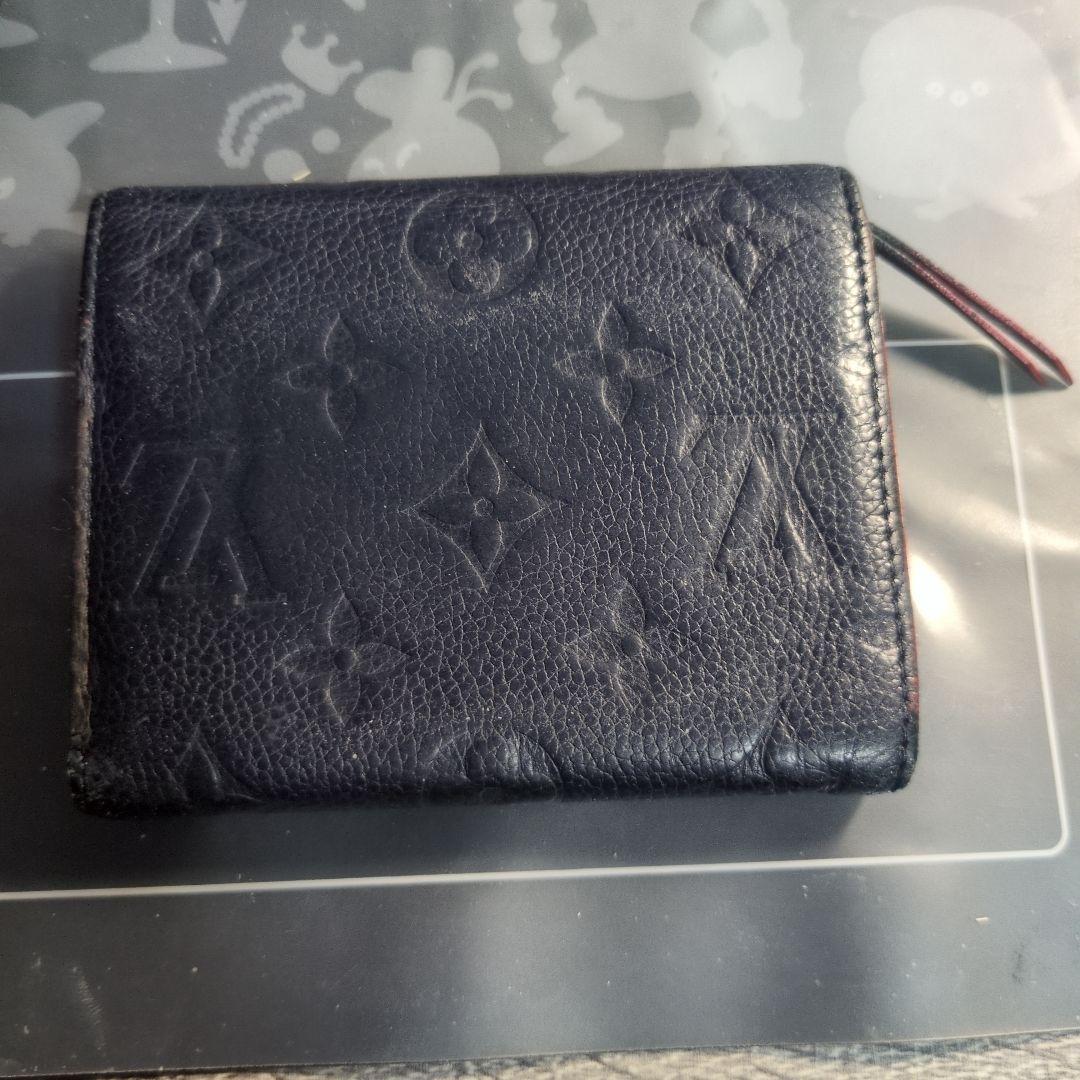 Louis Vuitton ブラックレザー 三つ折り財布