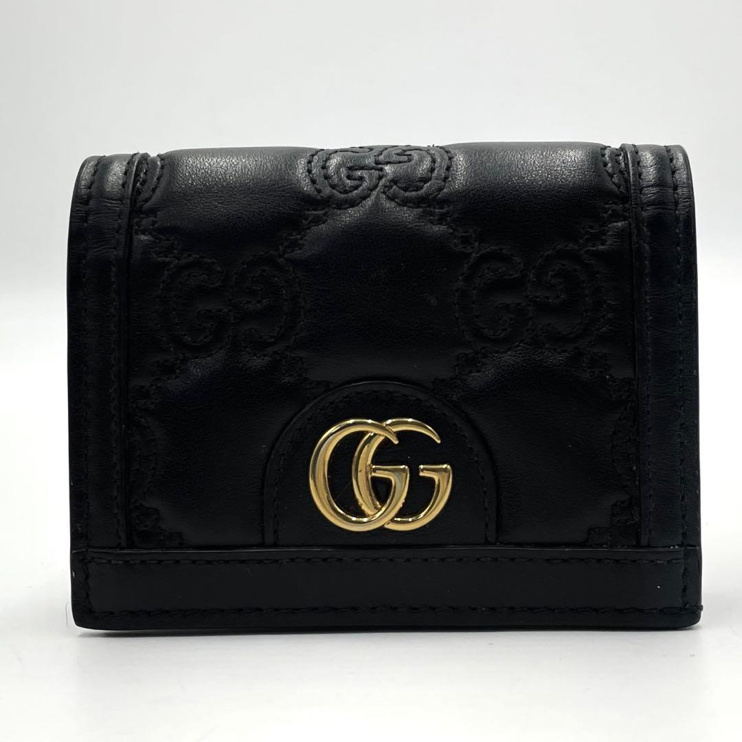 未使用級/現行モデル● グッチ 折り財布 二つ折り GG マトラッセ レザー
