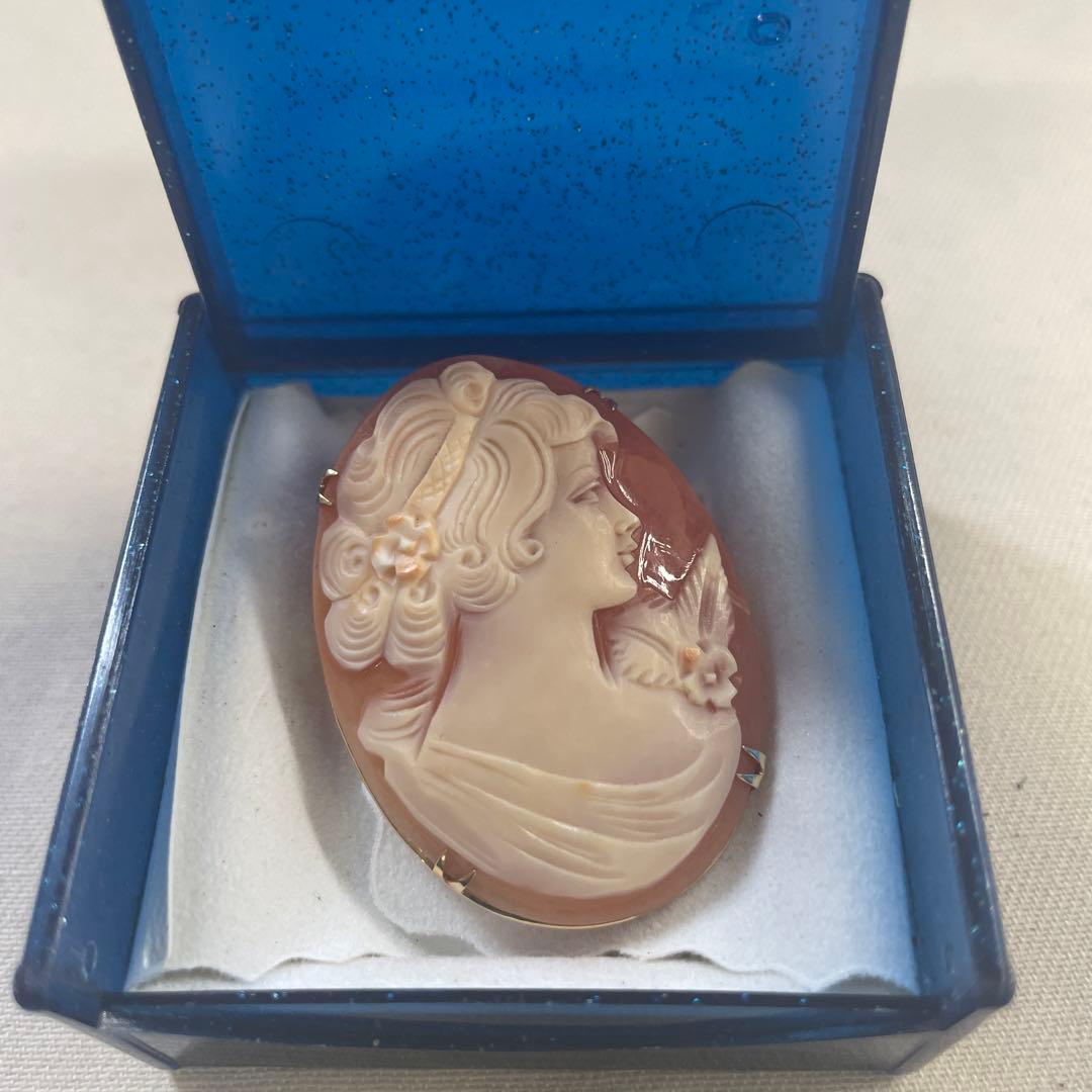 カメオ　ブローチ　k18