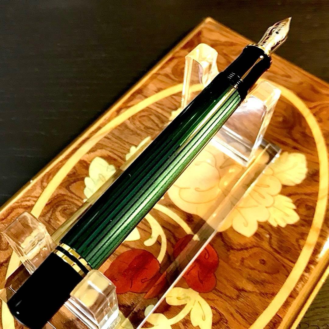 ☆超お勧め☆素晴らしいペリカン万年筆M400（EF)グリーンストライプ☆極上美品