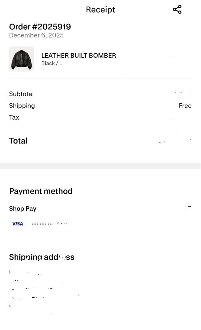 STUSSY LEATHER BUILT BOMBER Lレザージャケット