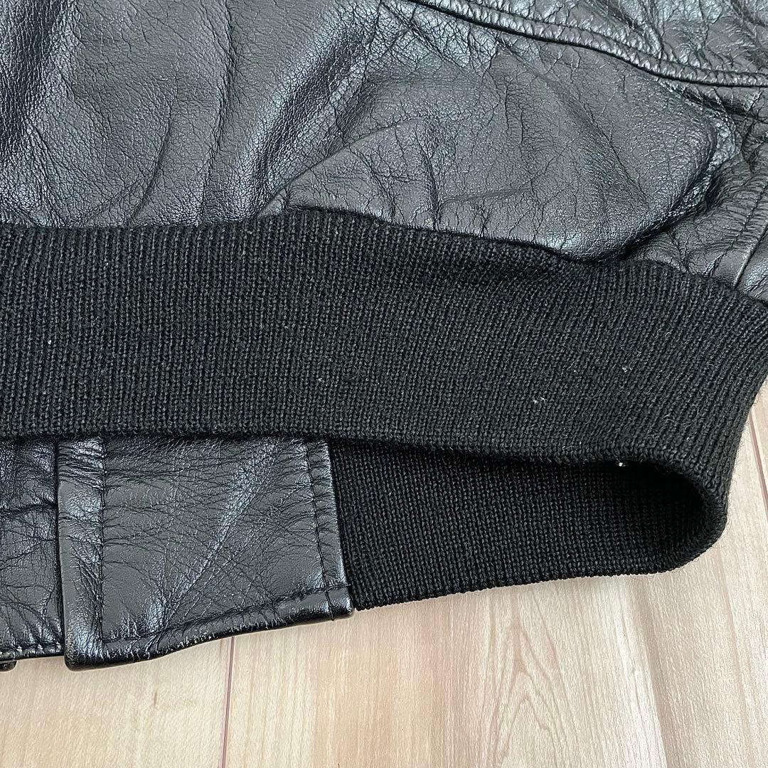 A2 G1 TYPE ヴィンテージ レザーフライトジャケット ライナー付き 黒