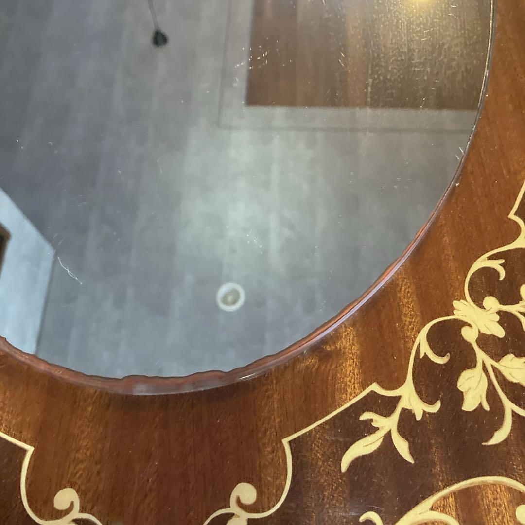 ヨーロッパアンティーク　壁掛鏡　大型　イタリア製　オーバル型　ヴィンテージ