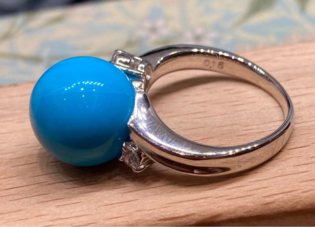 【新品未使用】PT900 天然トルコ石　リング