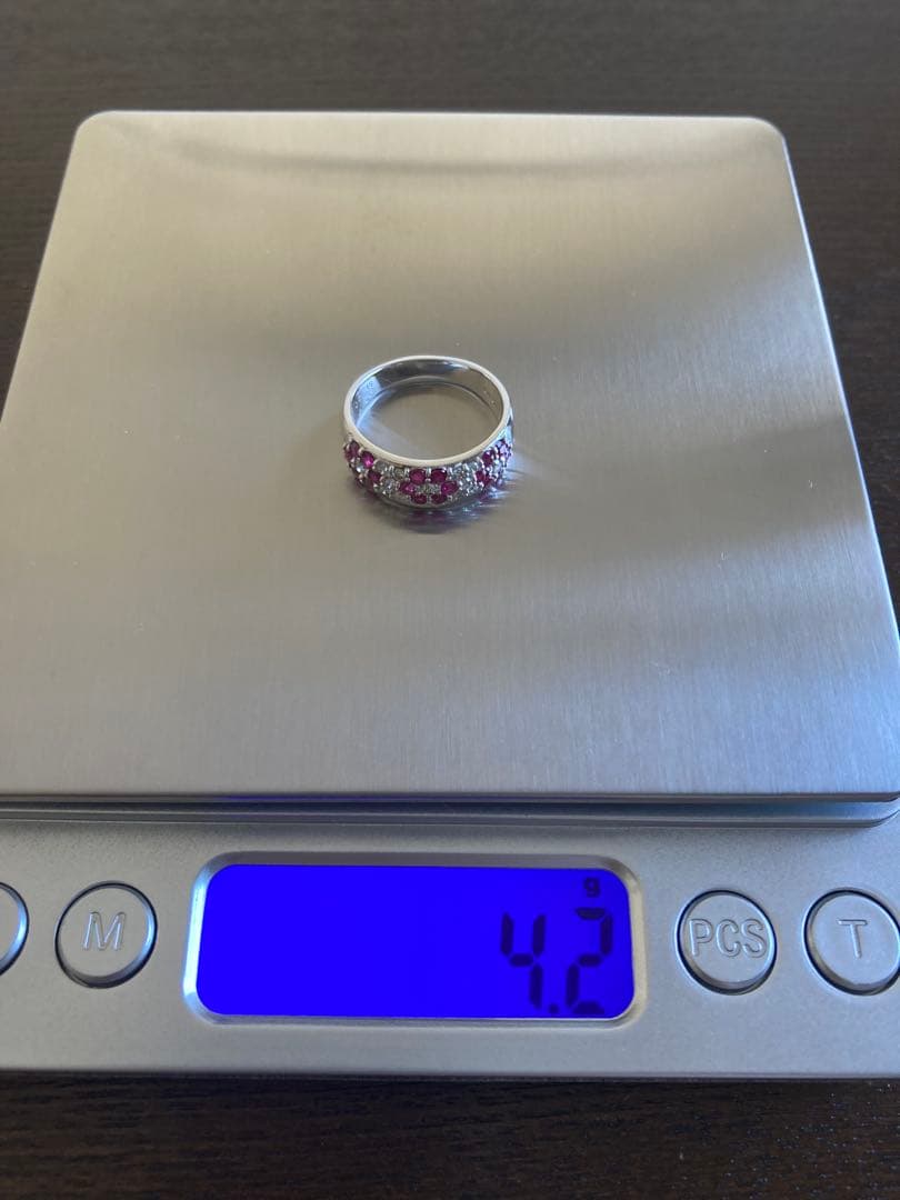 K18 WG ルビー&ダイヤモンド　リング（11号）