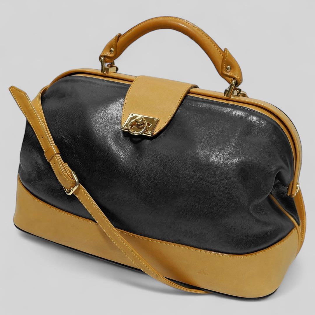 美品★KITAMURA★2wayハンドバッグ★ショルダーバッグ★黒★メタルロック