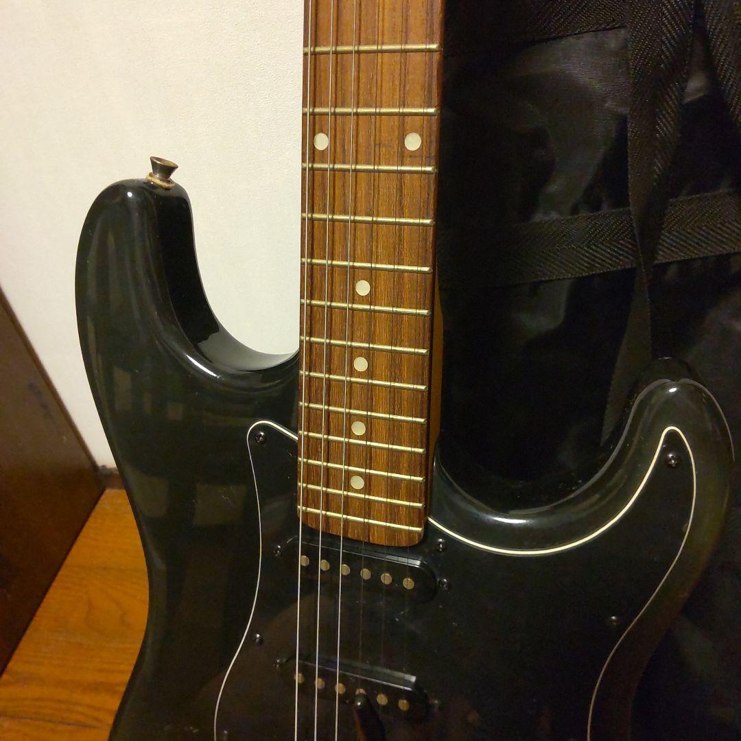 格安！Mavis 石橋製作所製 エレキギター 黒 ソフトケース、各種付属品付き