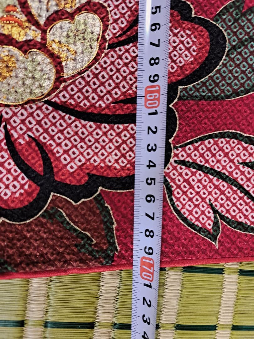 総絞り振袖　振袖　深紅　ボルドー