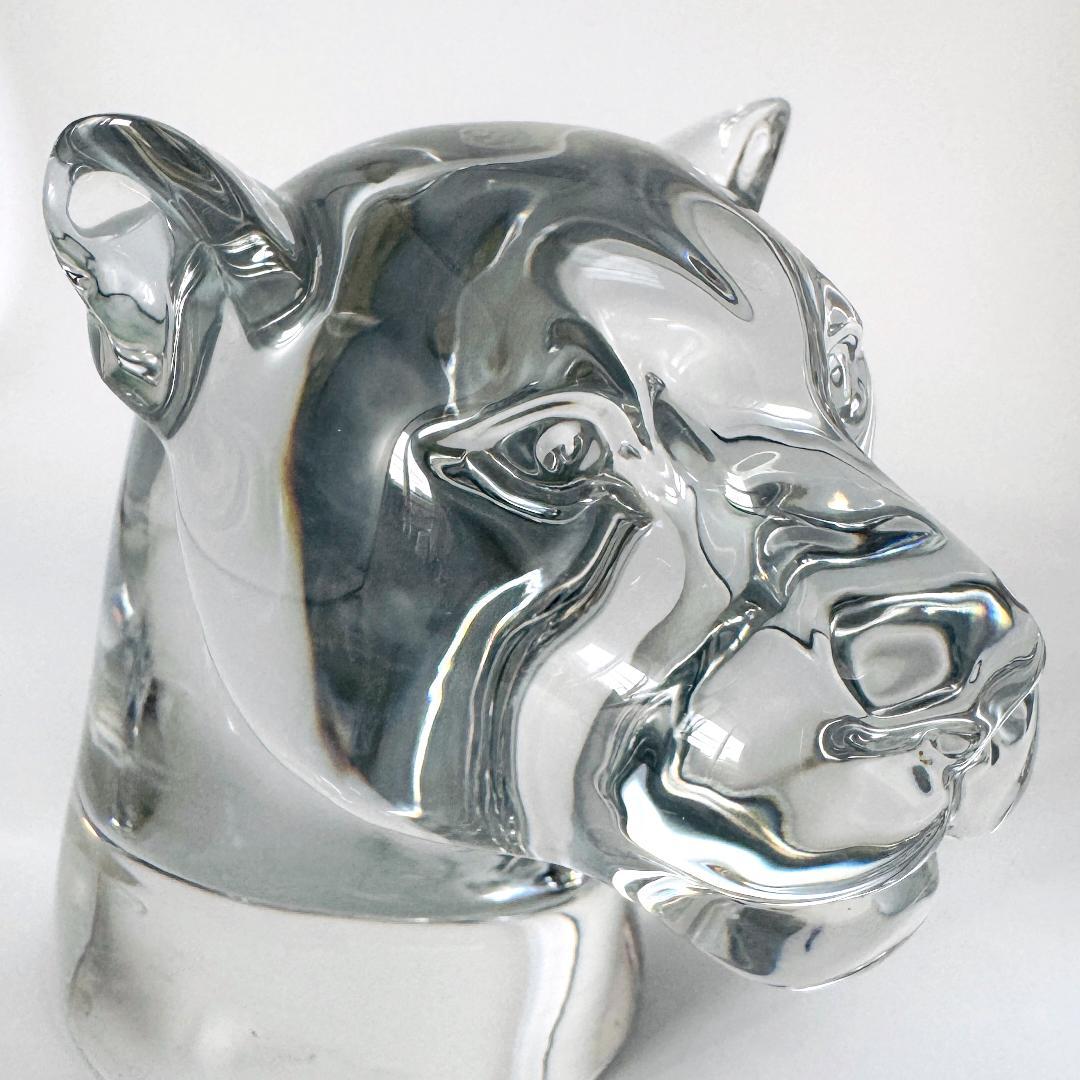 【バカラ】動物 パンサー 置物 インテリア★美品★金運