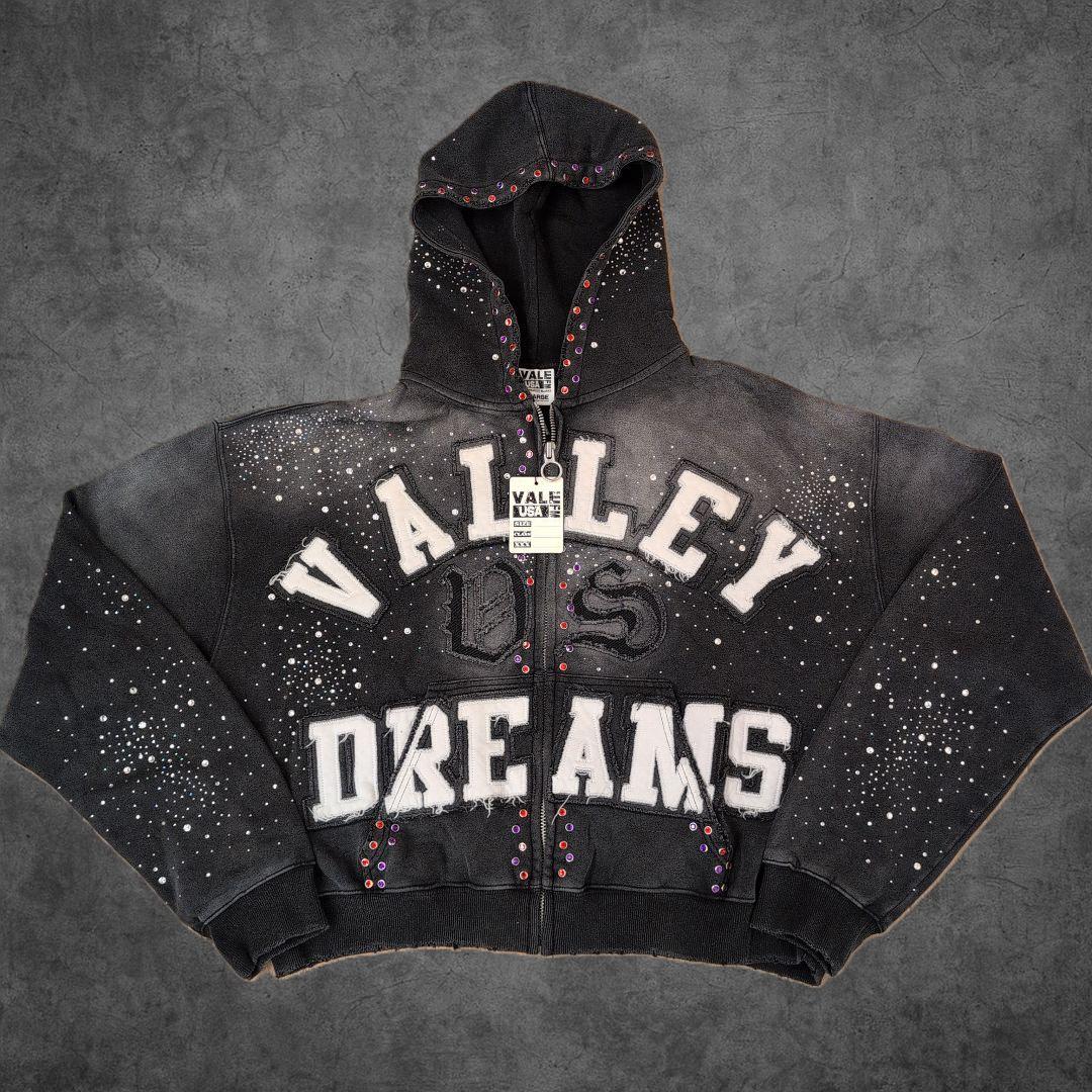 VALE FOREVER CLASSICO ZIP UP ストーン刺繍 XL 黒